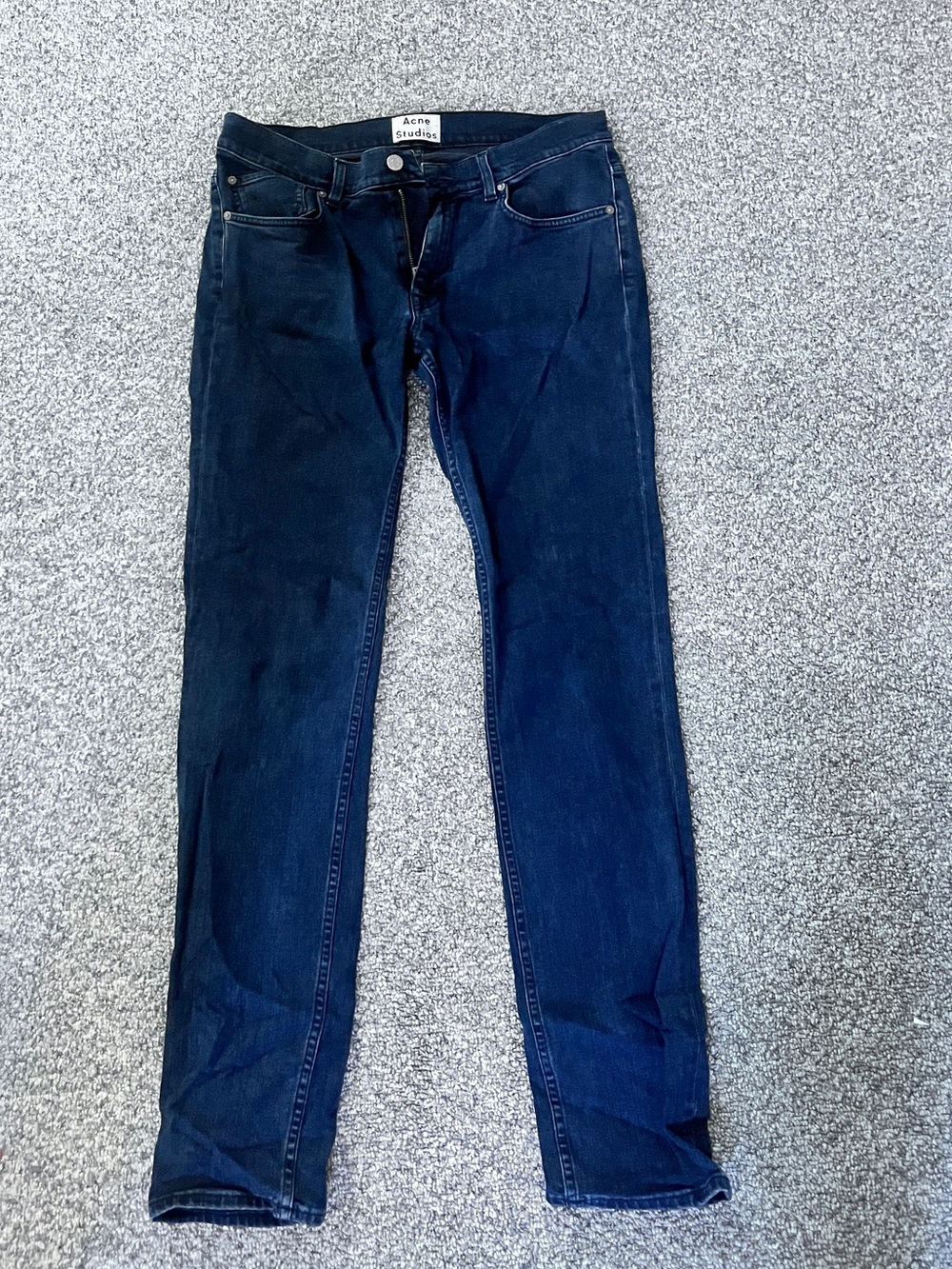 Acne Blue Denim Jeans with Subtle Fade